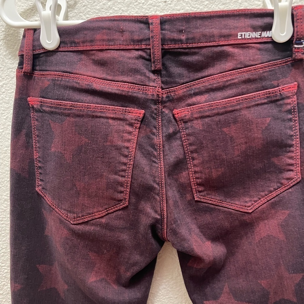 Etienne Marcel "Roos" jeans with star graphic print. Mid-rise; button-zip fly. - Picture 8 of 11